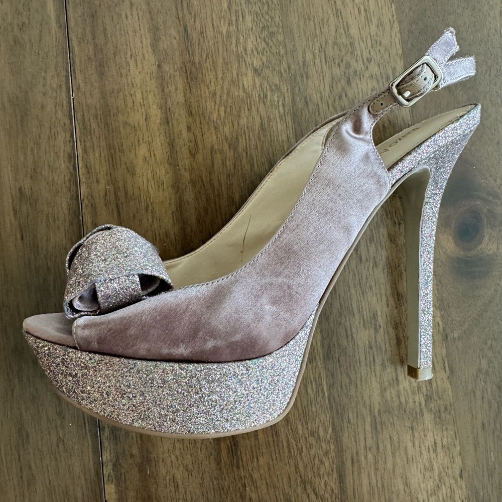 Elegant mauve Glitter Platform Heels